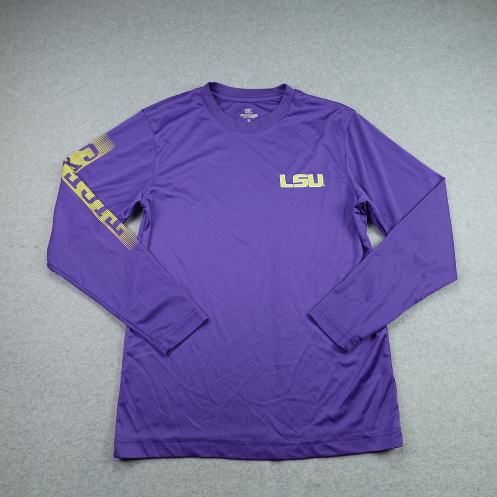 LSU Tigers Shirt Youth M Purple Athletic Long Sleeve Performance Tee Colosseum